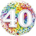 Loftus International 18 in. 40 Rainbow Confetti Balloon Q4-9532